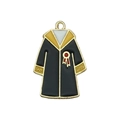 DIY graduation gown charm with black enamel and gold details for jewelry making - Yellow Academic Gown Style
