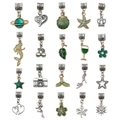 Pack de 20 abalorios de aleación plata y oro con esmalte verde para bisutería DIY artesanal - Dijes de Esmalte Verde (HK791)