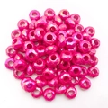 Faceted 8x14mm rose pink resin beads with iridescent finish for DIY jewelry making - Iridescent Faceted Bead (18194) / 1 Piece (8x14mm) / Rose Red