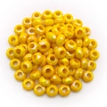 Yellow faceted resin beads with AB colorful coating for DIY jewelry making - Iridescent Faceted Bead (18195) / 1 Piece (8x14mm) / Yellow