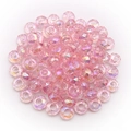Pink faceted resin beads with UV AB coating for DIY jewelry making and keychains - Iridescent Faceted Bead (18197) / 1 Piece (8x14mm) / Pink Transparent