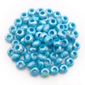 Perles en résine bleu clair facettées avec grand trou 8x14mm pour création bijoux - Bleu lac