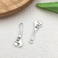 DIY antique silver adjustable wrench pendant for handmade keychains and jewelry - Wrench (5274)