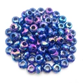 Perles en résine UV facettées avec dégradé bleu et violet irisé pour bijoux artisanaux - Bleu Saphir