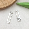 DIY silver alloy mini handsaw tool pendant for custom jewelry and keychain accessory - Saw (8525)