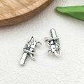Chainsaw pendant charms in antique silver alloy finish for DIY keychains and jewelry - Chainsaw (15483)