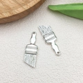 DIY antique silver alloy paint brush pendants for handmade jewelry and keychains - Brush (18408)