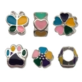Colorful enamel DIY beads set with heart and butterfly charms for bracelet making - 10 Pieces Pack