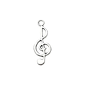 Silver treble clef music note charm pendant for DIY jewelry necklace and bracelet making - 10x25mm / Music Note Style
