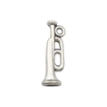 Vintage silver trumpet charm pendant for DIY necklace and bracelet jewelry making - 7x22mm / Trumpet Style
