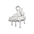 Silver vintage piano shaped metal pendant for DIY jewelry making and necklaces - 14x19mm / Piano Style