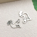 Antique silver bird and rooster metal charms for DIY jewelry and keychain making - Pigeon Bird (6944) / 14x19mm