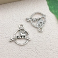 Antique silver alloy cat and sloth tree pendants for DIY jewelry making accessories - Round Cat Branch (11268) / 19x19mm