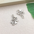 DIY jewelry charm featuring two silver-finish panda pendants for bracelets and keychains - Koala (11291) / 19x31mm