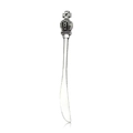 Vintage silver alloy crown spoon pendant with detailed antique relief finish - Crown Dinner Knife (18824)