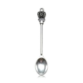 Vintage alloy crown spoon pendant with silver finish for DIY jewelry and decor - Crown Dinner Spoon (18825)