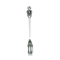 Vintage silver crown relief fork pendant with antique finish and intricate details - Crown Dinner Fork (18826)