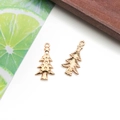 Gouden kerstboom hanger van legering voor DIY sieraden met sterpatroon - Kerstboom (18287)