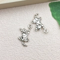 Vintage silver alloy cat charms for DIY jewelry making featuring intricate textures - Cat (11294) / 11x21mm