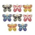 Detailed set of butterfly pendants in colorful enamel finishes for jewelry making - Colorful Butterfly Shape Style (SN778)