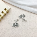 Antique silver metal tennis racket charms with intricate textures for DIY jewelry making - Sports Tennis Racket 14x19mm (11287)