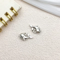 Set of two minimalist silver whale pendants for DIY jewelry making accessories - Marine Whale 15x13mm (11293)