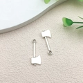 Silver alloy axe charms for DIY jewelry making with two pieces for pendants - Axe Tool Style (11183) / 10x25mm