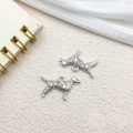 DIY jewelry charm featuring a realistic dog shape in antique silver finish for pendants - Animal Dog 23x17mm (11299)