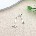 Polished silver hammer-shaped alloy pendants for DIY jewelry making and necklaces - Tool Hammer Style (11212) / 19x9mm