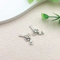 Retro silver revolver charms in alloy with star details and top rings for DIY jewelry - Pistol Charm Style (11234) / 20x13mm