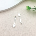 Silver alloy spoon charm pendants for DIY jewelry making with smooth metallic finish - Spoon Tool Style (11253) / 6x25mm