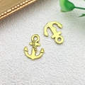 Gouden ankerbedels van legering met touwdetails voor doe-het-zelf sieraden maken - Roer (11093) / 16x12mm