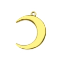 Polished golden crescent moon pendant with top loop for DIY jewelry necklaces - Crescent Moon Pendant (13555) / 1 Piece (21x28mm)