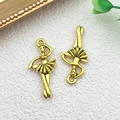 Gouden balletmeisje bedeltjes van legering voor DIY handgemaakte sieraden ontwerpen - Dansend Meisje (11122) / 27x13mm