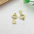 Elegant paar gouden legering sleutelhangers voor DIY sieraden op een witte achtergrond - Sleutel (11376) / 16x9mm