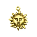 DIY antique gold sun face charm pendant with celestial rays for jewelry making - Anthropomorphic Sun Pendant (13558) / 1 Piece (19x22mm)