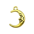 Vintage gold alloy crescent moon face pendant for DIY jewelry necklace and bracelets - Moon Face Pendant (13559)