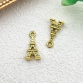 Gouden Eiffeltoren hangers van legering voor doe-het-zelf sieraden en sleutelhangers - Eiffeltoren (17648) / 8x15mm