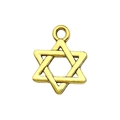 Golden Star of David metal pendant featuring a hollow interlaced design for DIY jewelry - Hexagram Star Pendant (13561)