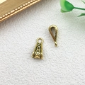 Gouden legering bedel sluitingen met bloemenreliëf voor DIY sieraden armbanden - T-stuk (14329) / 7.4x15mm