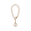 Golden alloy chain with lobster clasp and round enamel letter O pendant accessory - Letter O White Enamel Alloy Charm