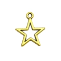 Star-shaped antique gold hollow pendant for DIY jewelry and necklace crafting - Hollow Pentagram Pendant (13567)