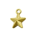 Three-dimensional golden star charm with matte finish for DIY jewelry necklaces - Simple Pentagram Charm (13568)