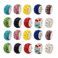 Abalorios con pedrería de colores y agujero grande para crear joyas artesanales - 20 Piezas/Paquete / Multicolor Mezclado 20 Unidades