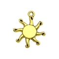 Antique gold sun pendant charm for DIY necklaces and bracelets in vintage style - Wavy Sun Burst Pendant (13569)