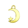 Golden sun and moon star charm pendant for DIY bracelets and necklaces jewelry making - Frosted Moon Star Pendant (13570)