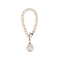 Golden chain accessory with lobster clasp featuring a round pendant with a raised letter T - Letter T White Enamel Alloy Charm