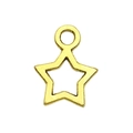 DIY jewelry making accessory featuring a hollow star-shaped gold pendant with a top loop - Small Hollow Five-Pointed Star (13572)