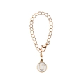 Golden personalized chain bracelet with letter U pendant and secure lobster clasp - Letter U White Enamel Alloy Charm