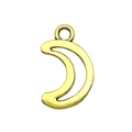 Matte antique gold crescent moon charm with top loop for DIY jewelry making - Minimalist Moon Charm (13574)